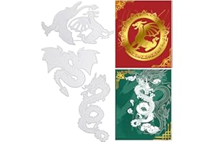 GLOBLELAND 3Pcs Dragon Cutting Dies Metal Myth Dragon Embossing Stencils Die Cuts for Paper Card Making Decoration DIY Scrapbooking Album Craft Decor
