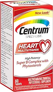 Centrum Specialist Heart Complete Multivitamin / Multimineral Supplement with Phytosterols Tablet, Vitamin D3 and Vitamin B (60 Count)