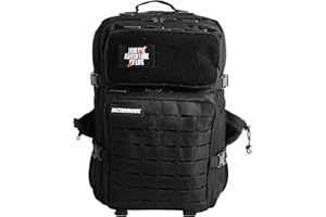 ELITRAINX Mochila Táctica 45L V2 Repelente al Agua – Oxford 1000D, Cabina Avión y Viaje, Gimnasio y CrossTraining, Compartimento Portátil y Zapatillas, Cremallera Impermeable (Negro) by ELITEX TRAINING