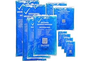 ‎ALERION ALERION® Kühlpads für Kinder & Erwachsene 10er SET [mit 4 VERSCHIEDENEN GRÖßEN] - Kühlpack Kühlakku mit Gel - Coolpack - Weisheitszahn Kühlkompresse - Kalt Warm Kompresse - Made in Germany