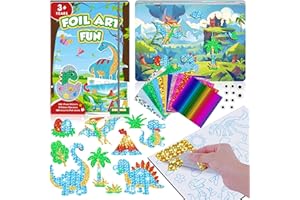 CutteeyFyry Foil Fun Children, Dinosaur Foil Art for Children, Craft Sets for Boys Age 3-10, Children's Activity Kits, Travel Toy, Christmas, Birthday, Easter Gifts