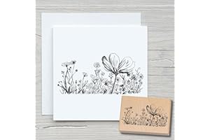 ‎NEWSTAMPS DIE STEMPELMACHER NEWSTAMPS Stempel Blumenwiese 01 Motivstempel groß aus Holz & Gummi zum Karten basteln, Holzstempel, Blumen, Pflanzen, Floral, Wiese, Gräser, Scrapbook, Textilstempel, Deko, Kinder