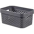 Curver Infinity Tray 4.5 L Dots Recycled Plastic Pink Crates, anthracite grey, S