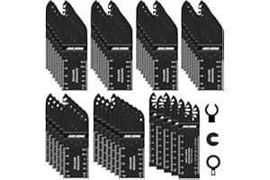 JOEJONI 53-Częściowy Zestaw Brzeszczotów do Narzędzi Wielofunkcyjnych, Uniwersalne Brzeszczoty do pił Oscylacyjnych,do Fein Multimaster, Milwaukee, Bosch, Dremel, Dewalt, Makita