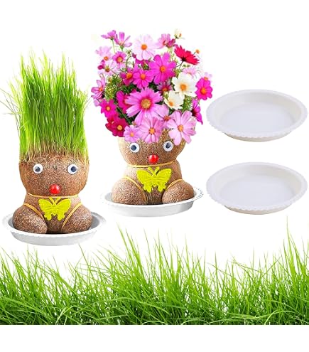 Mini Bonsai Graskopf-Puppen Set – 3 Stück Mit Ta Produktbild-Vorschau 8
