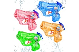 IHLOOTD Mini Pistolet a Eau 4 Pièces Petit Pistolets à Eau Enfant Jouets de Mini Water Guns pour Garçons et Filles Activités Nautiques en Plein Air, Cadeaux de Fête d'Été à La Piscine et à la Plage