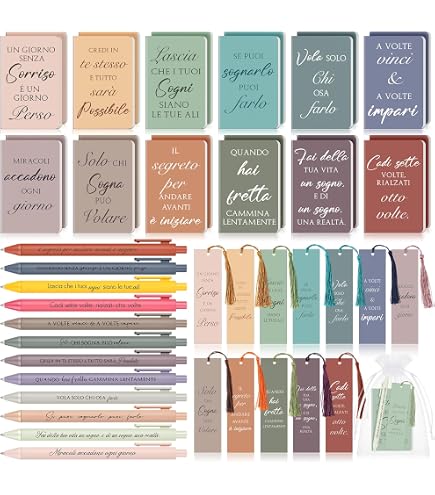 Set Regali Motivazionali Nezyo - 24 Pezzi Con Taccuini, Penne, Segnalibri Magnetici, Per Studenti, Colleghi, Amici (Stile Retrò)