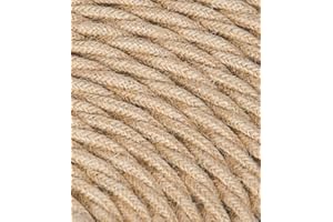 LaMorell LightDesign – Câble électrique tressé avec revêtement en tissu Couleur jute. Section 2x0,75.