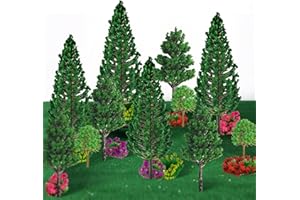 ZDHSUFNVW Árboles Maqueta Flower Set 39 Piezas Árboles de Modelado de Diorama Miniatura Árbol Modelo de Plástico, para DIY Decorar Areneros con Paisajes en Miniatura y Árboles Verdes de Trenes en Miniatura