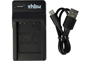 vhbw USB Ladegerät kompatibel mit Canon Powershot SX260 HS, SX260HS, SX270 HS, SX280 HS, SX500 is, SX510 HS, SX510H Kamera Camcorder/Akku - Ladeschale, Ladeanzeige, 4,2 V