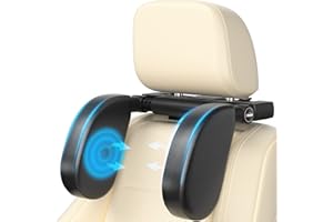 Oasser Car Seat Headrest Pillow, Detachable and Adjustable Double Sided Support Headrest for Adult and Kids, Easy to Install,with Hook, Suitable for Front Passenger Seat and Rear Seat Black CA2