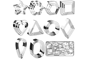 HYBER&CARA Set di 30 mini formine per biscotti in argilla polimerica, in acciaio inox, per fondente e pasticceria, per pasticceria, 30 pezzi