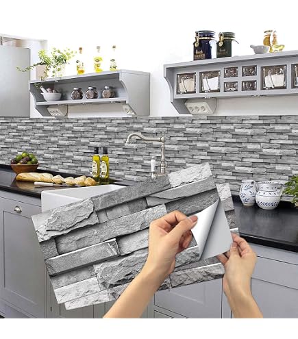 Decoroom Stickers Muraux Cuisine 15X30cm (12 pcs) Gris Blanc Stickers Carrelage Imperméable PVC Autocollants Carreaux Carrelage Adhesif Mural Autocollant pour Salle de Bains Cuisine Decoroom Stickers Muraux Cuisine 15X30cm (12 pcs) Gris Blanc Stickers Carrelage Imperméable PVC Autocollants Carreaux Carrelage Adhesif Mural Autocollant pour Salle de Bains Cuisine
