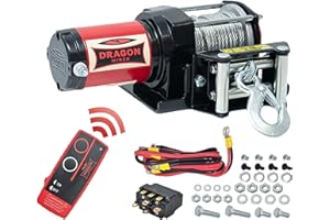 Dragon Winch Treuil électrique 12V Palan électrique série Maverick 3000 lbs / 1360 kg, avec câble en acier 10m pour Charrues, Quads, ATV, UTV | incl. télécommande sans fil + accessoires treuil