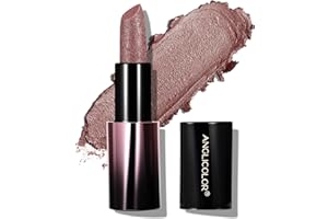 Anglicolor Rouge à Lèvres Nude Métallique,Formule Crémeuse Hydratant Pour Des LèVres Douces Et Pulpeuses,Rouge A Levre Rose Pailleté,InfuséE En Vitamine E (02 PEARLIZED ROSEWOOD)