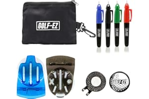 Golf-EZ Kit d'outils d'alignement de Ligne de Balle de Golf avec 4 marqueurs et étui de Transport