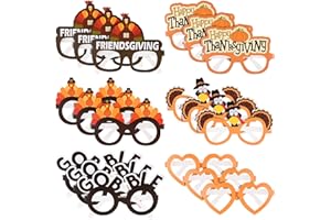 MIAHART 18 Pcs Thanksgiving Turkey Eyeglasses Carnival Paper Sunglasses for Thanksgiving Party Favors Fall Photo Props Costume Accessories
