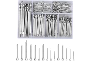 Kigniote Surtido de pasadores de pasador de 260 unidades, de acero inoxidable, M1, M2, M2, M2,5, M3, M4, M5, pasador de seguridad para remolque, para coches, caravanas, herramientas de jardín