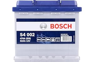 Bosch S4002, Batteria per Auto, 52A/h, 470A, Tecnologia al Piombo Acido, per Veicoli Senza Sistema Start/Stop