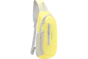 PivotWing Brusttasche Herren Damen, Sling Bag Schultertasche Damen Herren Leicht Wasserdicht Umhängetasche Reisen Gehen Outdoor Crossbody Bag Shoulder Chest Bags Day Packs Gelb