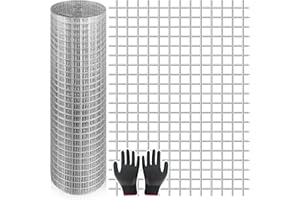 YOUMORO Rodent Mesh 40cm x 5M Galvanized Wire Metal Mesh Hardware Cloth Welded Roll for Vegetables Garden Rabbit Fencing, Snake Fence, Chicken Gopher Racoons Critters Block Rats, Mice & Small Animals