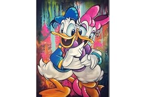 DOMROM Diamond Painting Kits for Adults, Cartoon Diamond Art Kits 5D Diamond Painting Kits for Beginner, Duck Diamond Dots Painting Full Round Drill Art and Crafts for Gift Home Wall Decor 12x16 Inch