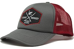 DRESSED IN MUSIC PLAY WITH ME asquette Trucker pour Homme - Visière Semi courbée - Taille Unique - 5 Panneaux - Ajustable par réglette Plastique rétro Snapback - Surfer sur Le Pays Basque