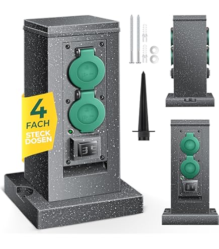 Colonna Multipresa Da Esterno Wiltec - 2 Prese 230V, IP44, Acciaio, Per Giardino - Foto 6