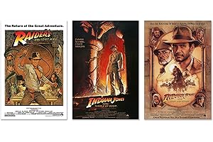 POSTERSTOPONLINE Scott Chorny Indiana Jones I, II, III - zestaw plakatów filmowych (3 indywidualne plakaty filmowe) (rozmiar: 27" x 40" każdy)
