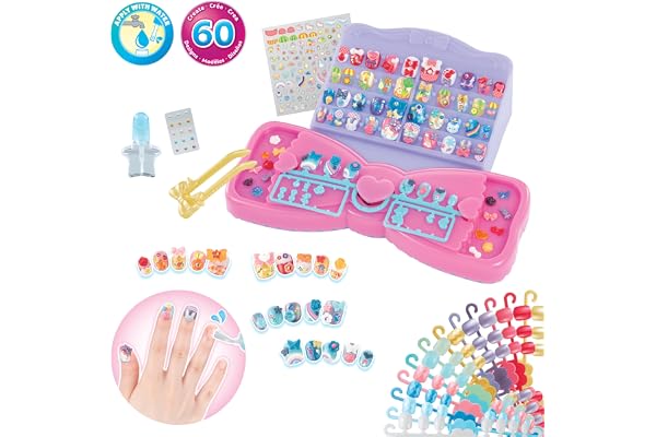 EPOCH Aquabeads Nail Studio - Mon Studio d'ongles à décorer - Kit de Loisir créatif et activité Manuelle pour Enfants de 4 Ans et + - Jouet de manucure Enfants - 35027