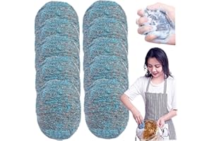 VAWSVOCS Tampon Jex avec Savon en Laine d'acier 10 Pcs Poussions De Laine en Acier Easy Nettoyage éPoudeur RéUtilisable Absorbant Absorbant Et Mousse Riches en Laine en RéAlité