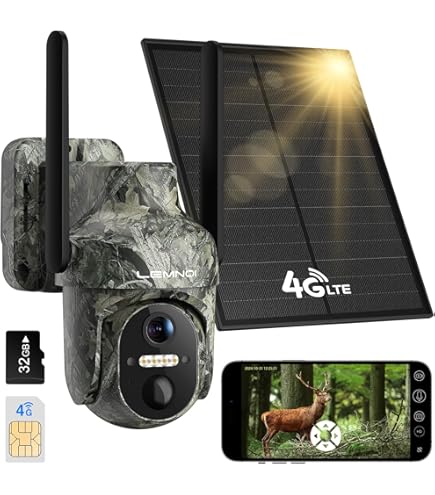 DEATTI Solare Fotocamera Da Caccia 4G LTE Con App E Scheda SD 64G Fototrappola Con Sim Velocità - Foto 9