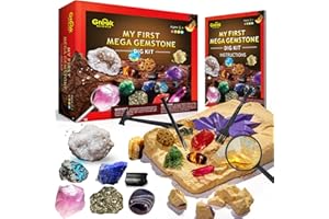 Greek Science Mein erstes Mega ausgrabungsset für Kinder, 15 echte Kristalle und Edelsteine ausgraben, STEM Wissenschaft Spielzeug Geschenk für Jungen und Mädchen