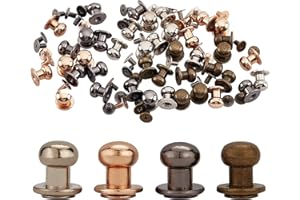 GORGECRAFT 40 Set 4 Colors 8x10x10mm Round Head Screw Button Studs Chicago Screw Rivets Post Fastener for Home DIY Leather Repairs Crafts Luggage Jackets Wallet Handbag Decoration Accessories