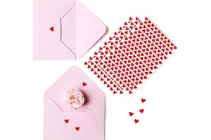 HEBAYY 1810 pezzi Adesivi Rossi a Forma di Cuore, Etichette d'amore Permanenti su 10 Fogli per Bomboniere, Sigilli per Inviti, Confezioni Regalo, Scatole e Sacchetti (1,3 cm di Diametro)