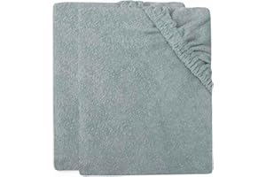 Jollein Funda para cambiador de pañales de rizo, color verde mar, 2 unidades, 50 x 70 cm, 85% algodón, 15% poliéster, certificado Oeko-Tex, funda para cambiador