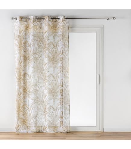 Douceur d'Intérieur Melisse Tenda con Occhielli, 140 x 240 cm, Tessuto sablé Stampato Metallizzato
