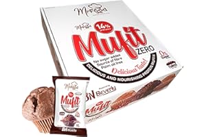 BEVERLY NUTRITION Beverly Mufit Zero 14% Proteína | 24 unidades de 45 gramos | Horneadas, sin azúcares añadidos ni aceite de palma | Fuente de proteína y fibra (CHOCOLATE)