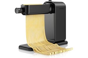 Arendo - Nudelmaschine elektrisch – Pasta Maker - 5 Stärken einstellbar – 120 Watt – Nudelwalze und 2x Pasta-Schneideinsätze 2 mm und 6 mm – Knetmaschine - schwarz matt