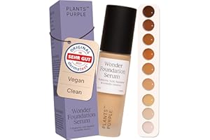 ‎PLANTS ARE PURPLE Wonder Foundation Serum - Make Up sanfte Deckkraft | Alle Hauttyp | Mit Hyaluronsäure + Squalan | Regenerierende Wirkung | Getöntes Gesichtsserum langanhaltender Glow | Plants Are Purple (Amber 30ml)