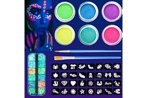 DNWFZ Colori Eyeliner Neon Uv Trucchi Fluo Eyeliner Colorato Pittura Fluorescente al Buio Pittura per viso al neon Pittura per il corpo con bagliore UV Pittura Viso Neon Colorata Retro Hydra Liner Trucco