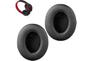 SINDERY Zamienne nauszniki z pianki z pamięcią kształtu, zestaw poduszek do studia 3 i Studio 2.0, przewodowy/bezprzewodowy zestaw słuchawkowy Bluetooth, słuchawki nauszne (czarne)