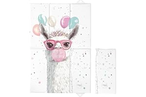 BABY COMFORT Matelas à langer de voyage pliable pour bébé, doux, imperméable et portable (lama)
