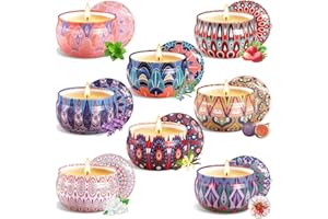 VIPNAJI 8Pcs Candele Profumate Regalo,Regalo Donna,Set Candele Profumate,Cera di Soia Naturale,per Anniversario Natale San Valentino Festa della Mamma Yoga, Decorazione