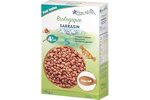 FLEUR ALPINE Céréales Bio au Sarrasin pour Bébé - Bouillie pour de Délicieux Petits Déjeuners | Céréales sans Gluten Nutritives et Faciles à Préparer 4 Mois et Plus sans Sucres Ajoutés | 7 Portions