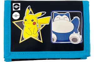 CyP Brands-Pokémon, plånbok, plånbok, svart, Pikachu, Squirtle, Charmander, Bulbasaur, Officiell produkt, svart, Estandar