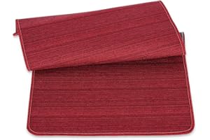 CASATESSILE Tappeto Cucina Melange Largo 53 cm. Passatoia Cucina Made in Italy, Antiscivolo, Lavabile - Bordeaux, 200 cm.