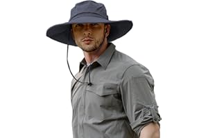 ZLYC Chapeau Boonie à Large Bord imperméable pour Homme - Chapeau de Soleil d'extérieur - Protection Solaire