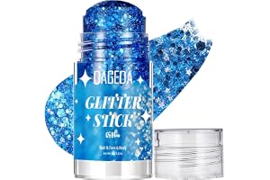 Prreal Blue Body Glitter Stick, gnistrande hår- och ansiktsglitter makeup för kvinnor rave outfit-tillbehör, holografisk sjöj