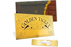 Inovida Ticket Dorado Tarjeta Regalo Rasca y Gana para Personalizar; Crea tu Propia Tarjeta Dorada – Golden Ticket Tarjeta Regalo – Ideas de Regalo Únicas para Cumpleaños, Navidad, Aniversario